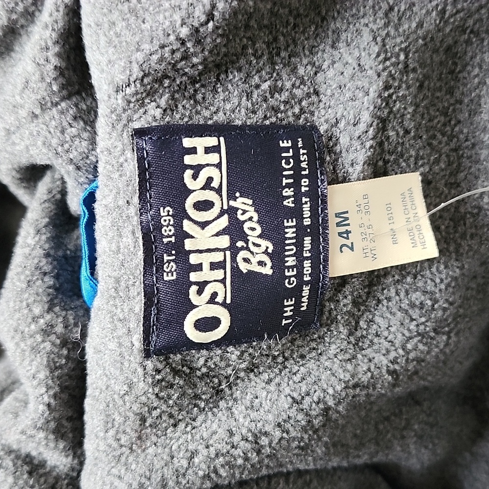 OshKosh B'Gosh 24M Blue fleece lined winter jacket - Picture 3 of 4